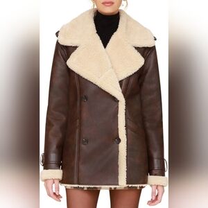 Avec Les Filles Faux Shearling Jacket